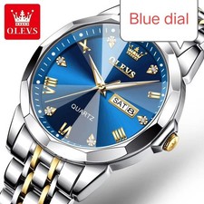 OLEVS Luxury Men's Quartz Watch Business 3 Bar Luminous Date Stainless Steel IT
