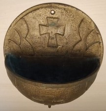 ACQUASANTIERA antica in bronzo chiesa ARTE SACRA antiquariato