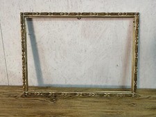 Cornice antica in legno intagliato, doratura oro zecchino, stile Liberty