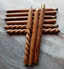 Set 3 Pezzi Albero in Legno - 3 Pieghe Marrone Bastone da Passeggio Bastone Asta di Ricambio