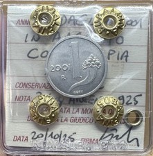 MEDAGLIA 1 LIRA CORNUCOPIA 2001 3,4 gr ARGENTO 925 sigillata qFDC