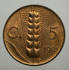 5 Centesimi Spiga 1921 FDC