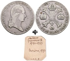 MILANO Scudo Corone Crocione 1793 Francesco II d'Asburgo Lorena ARGENTO