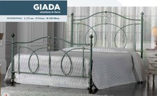 LETTO FERRO BATTUTO GIADA MATRIMONIALE NERO/ORO-VERDE DACAPE'