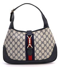 Gucci Jackie borsa a mano vintage borsa a tracolla borsa Sherry GG Supreme Navy autentica