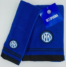 Asciugamano INTER + ospite  NUOVO LOGO set 2 pezzi Prodotto Ufficiale