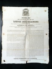 Indulto Quaresima 1847 Luigi Reggianini Vescovo Modena Nonantola San Geminiano