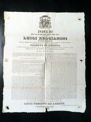 Indulto quaresima 1847 luigi - 1847,