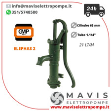 GMP ELEPHAS VERDE 2 POMPA A MANO IN GHISA 21 LT/M -  TUBO 1.14/" - TUBO D. 32
