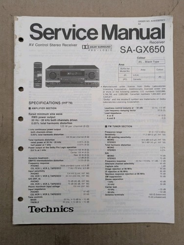 Technics gx650 control - technics, av
