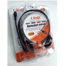 Cuffie con microfono per Pc Skype Notebook Videolezioni jack 3,5 mm linq T50