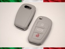 GUSCIO CHIAVE COVER AUDI SILICONE A1 A3 A4 Q1 Q3 Q7 TT GRIGIO GOMMA portachiavi 