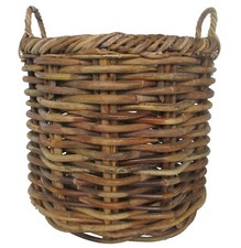 cesto porta legna vimini cm 58x50 H con manici cm 59 H camino caminetto pellet