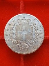 5 LIRE 1873 - Scudo - Vittorio Emanuele II moneta Restrike Stemma Zecca Milano.