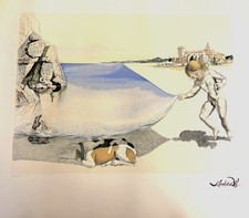 incisione a colori con timbro Salvador Dalì moi meme 256/295 garanzia e ricevuta