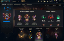 league of legends account  Skin 216 emotes 356  icons 360  chroma 62 mythics 50