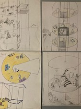 Lotto 4 Disegni Matita Arte