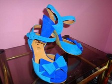 Sandali camoscio turchesi