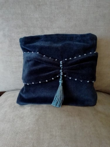 Pochette velluto blu fatta - in,