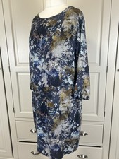 Abito midi Brora - manica 3/4 foderato acquerello floreale UK 12 - ottime condizioni