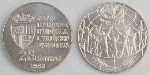 Andorra centims moneta - 25,