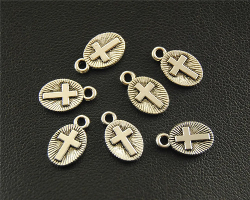 100pz mini charms croce - mini,