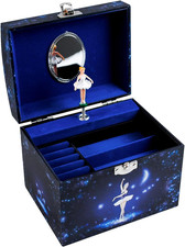 - Carillon Ballerina Blu - Carillon Portagioie Bambina a Forma Di Vanity - Music