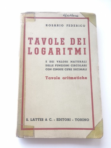 Tavole dei logaritmi rosario - logaritmi,