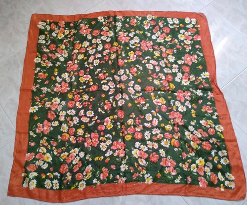 Foulard vintage verde fiori
