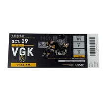 Biglietto partita completa Marc-Andre Fleury 445th Career Win 57th Shutout NHL Pittsburgh