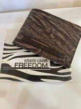 PORTAFOGLIO ROBERTO CAVALLI DONNA PORTA BANCONOTE VERA PELLE LEOPARDATO