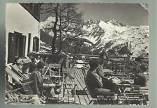 vecchia cartolina animata cn persone sessellift seggiovia trafoi rifugio forcola