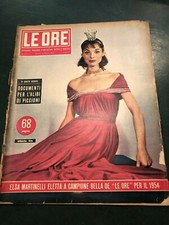 VINTAGE MAGAZINE MAGS RIVISTA LE ORE N.73 OTTOBRE 1954 ELSA MARTINELLI