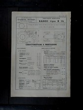 TRATTRICE AGRICOLA RANDI R 14 Documento Omologazione originale 1955