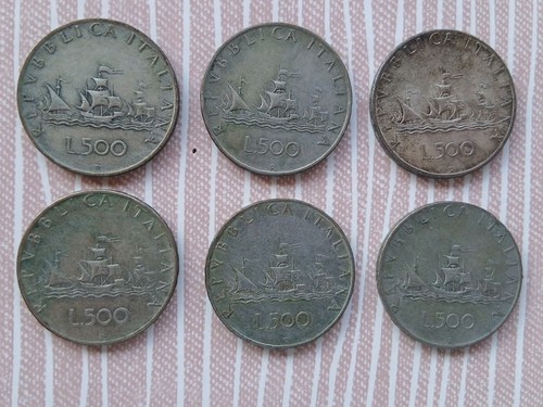 Lotto monete 500 - 6,