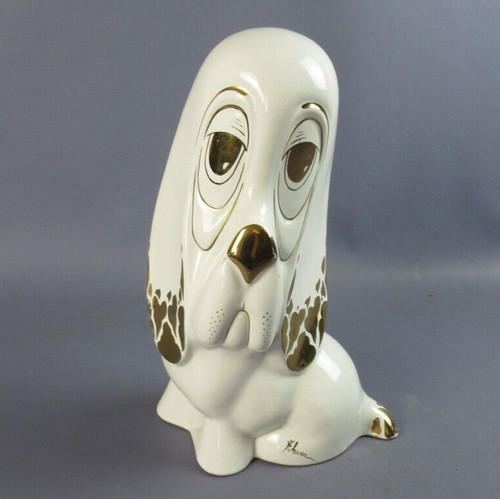 Scultura cane ceramica basset - ceramica,
