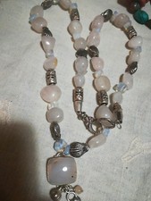 Collana lunga quarzo rosa e