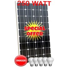 KIT FOTOVOLTAICO 2 KW PANNELLO 250W CAMPER NAUTICA ACCUMULO PER BATTREIA