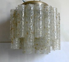 DORIA PLAFONIERA VETRO GHIACCIATO PLAFONIERE CON 22 TUBI VETRO LAMPADARIO ANNI 60 70