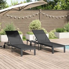 vidaXL Lettino da Sole 2 pcs Nero 40 x 39 x 40.5cm polyrattan