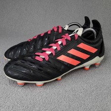 Scarpe da Rugby Adidas Uomo UK 7.5 Nero Rosa Malice SG EUR 41 1/3 Adulto