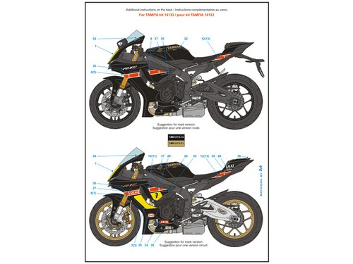 Decals yamaha yzf - decals, 1/12