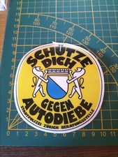 ADESIVO VINTAGE STICKER Kleber Schutze Dich Gegen Autodiebe