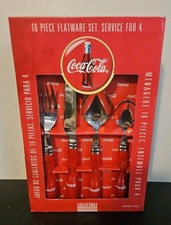 Coca-Cola Set Posate 16 Pezzi Bottiglia Coca Cola Modello Contorno di Gibson 1997 NUOVO