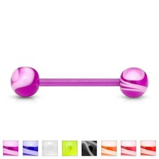 Piercing Lingua Bioflex Palline Acriliche Marmorizzate