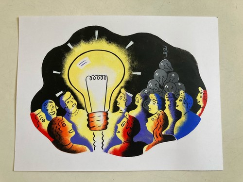 Illustrazione quadro guazzo - illustrazione,