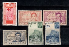 Guinea Francese 1915-41 Yv. 172-173 mai usato * MH 100% Croce Rossa, Gaillie, P