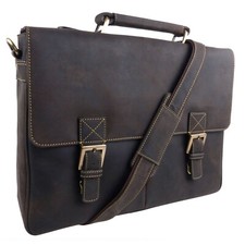 Valigetta direzionale uomo grande pelle marrone olio cacciatore di Visconti