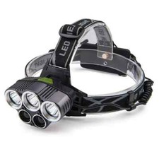 TORCIA 12000 LUMEN FRONTALE 5 LED 2 BATTERIE   RICARICABILE LAMPADA TOP CREE