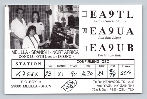 Radioamatore qsl ea9ua - qsl,